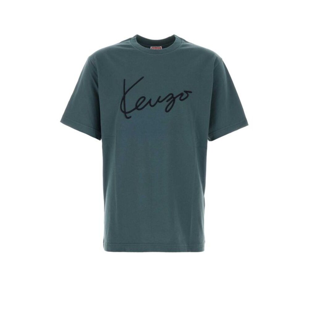 Kenzo Men Air Force Blue Cotton T-Shirt